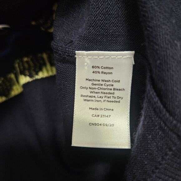 Talbots Sweater Set Size Petite M Navy Blue Cardigan Size Small Tank Heart Print - Picture 5 of 15